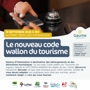 Séance d’information : nouveau code wallon du tourisme