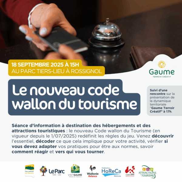 Séance d’information : nouveau code wallon du tourisme