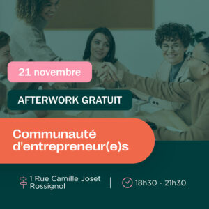 image invitant à s'inscrire pour un évènemnt d'entrepreneurs afterwork