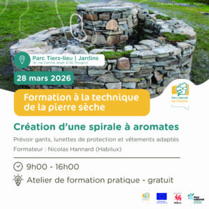 Atelier participatif : création d'une spirale à aromates en pierre sèche