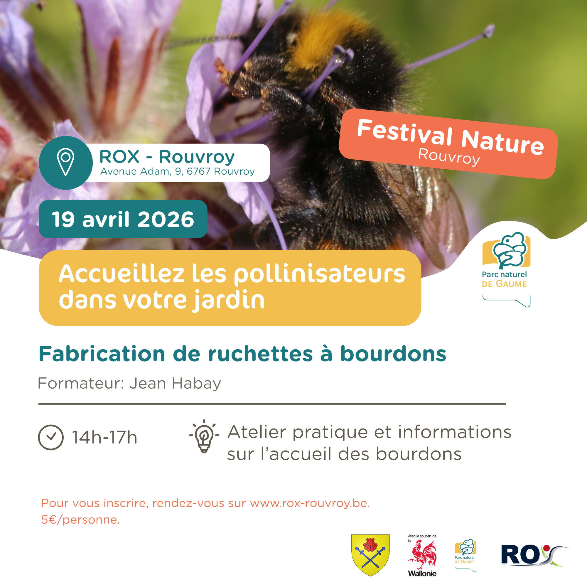 Fabrication de ruchettes à bourdons - Festival Nature Rouvroy