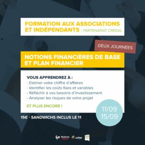 Formation : (Deux journées) Notions financières de base et plan financier