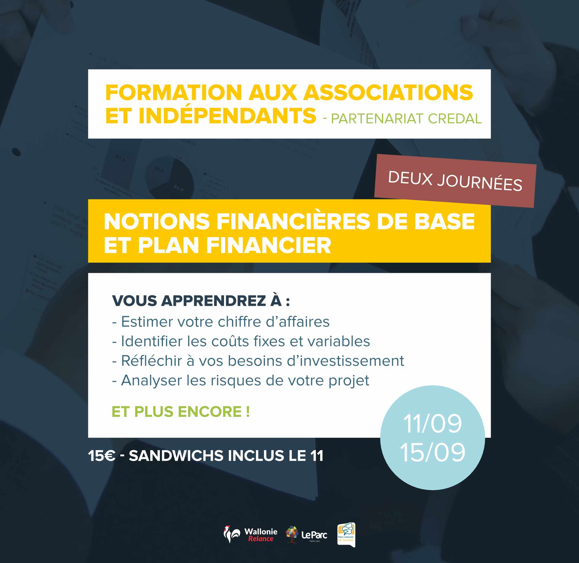 Formation : (Deux journées) Notions financières de base et plan financier